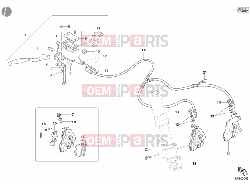 DUCATI 2004 Monster 800 FRONT BRAKE SYSTEM » BRAKING SYSTEM