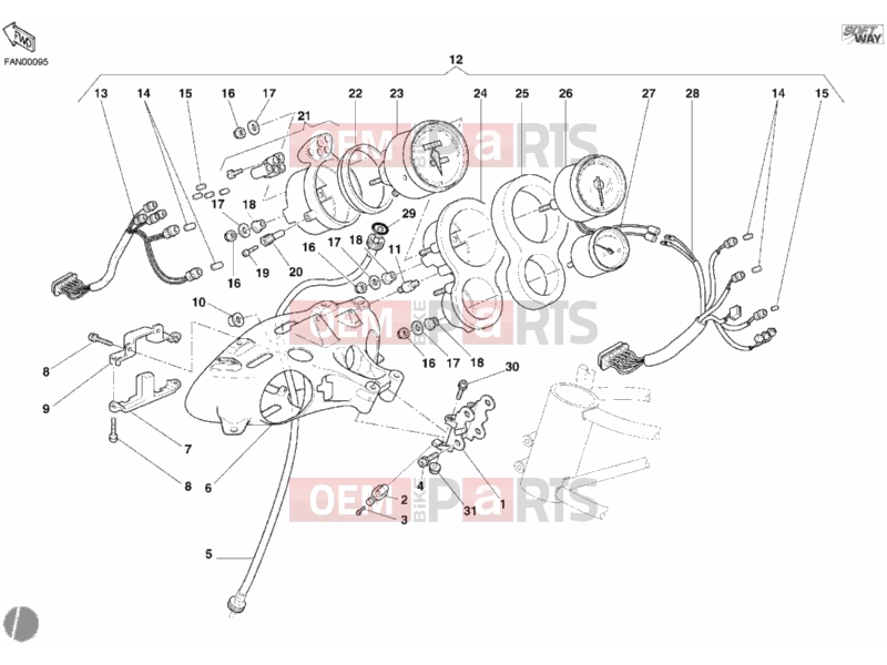 DUCATI 2004 998 Final Ed. Single-Seat METER » HANDLE BAR