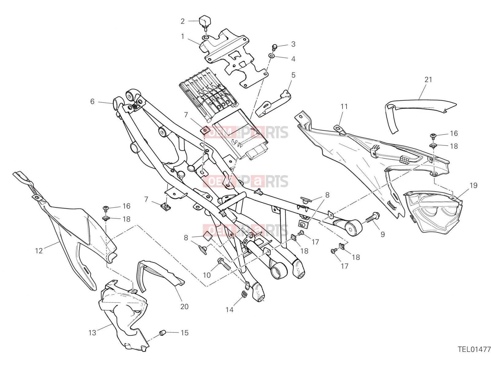 DUCATI 2021 Panigale V2 REAR FRAME COMP. [MOD:PANV2]