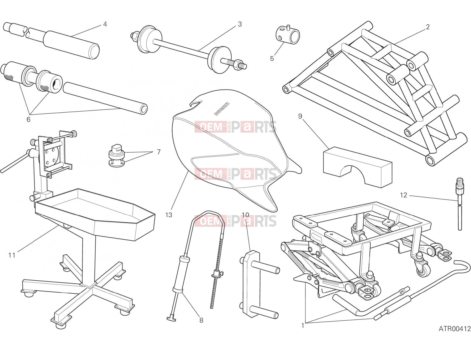 DUCATI 2021 Monster 821 WORKSHOP SERVICE TOOLS, FRAME [MOD:M 821]