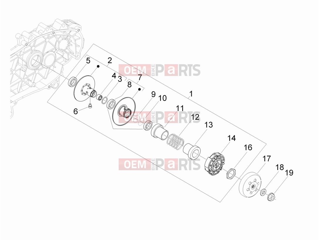 Engine » Driven pulley - Piaggio Beverly 300 IE ABS 2020