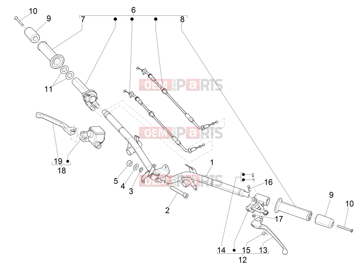 PIAGGIO Liberty 125 Poste Handlebars/Steering » Handlebars - Master cil.