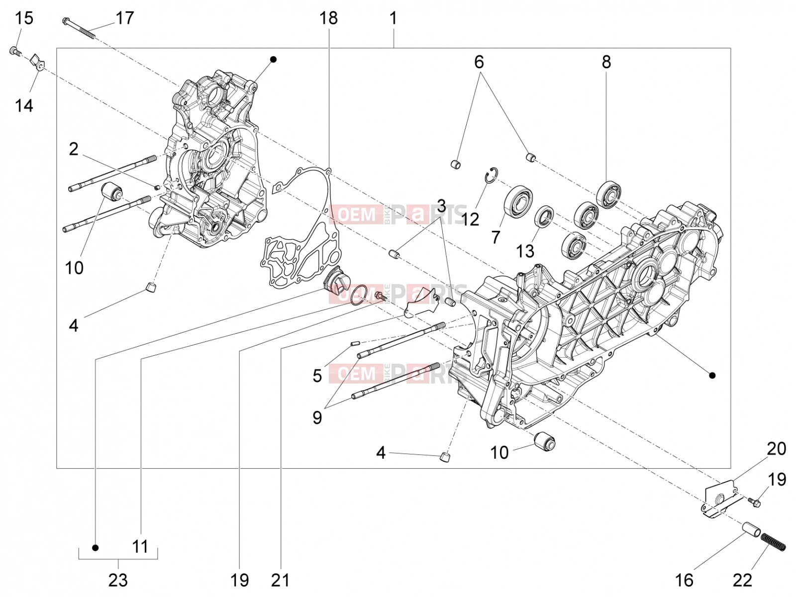 PIAGGIO Liberty 150 Engine » Crankcase
