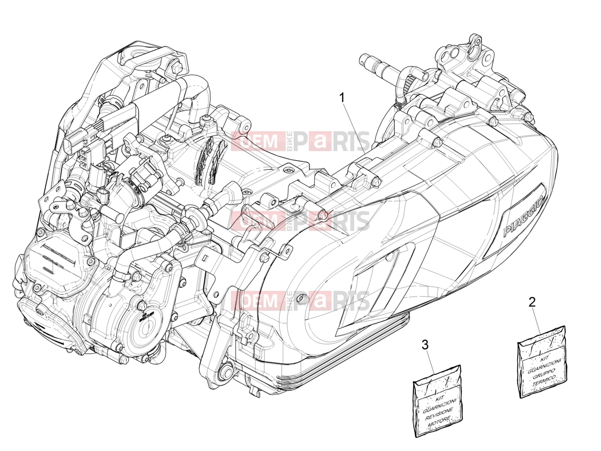 Engine » Engine, assembly - Piaggio Medley 150 ie ABS (E4) (RP8MB0200) 2021