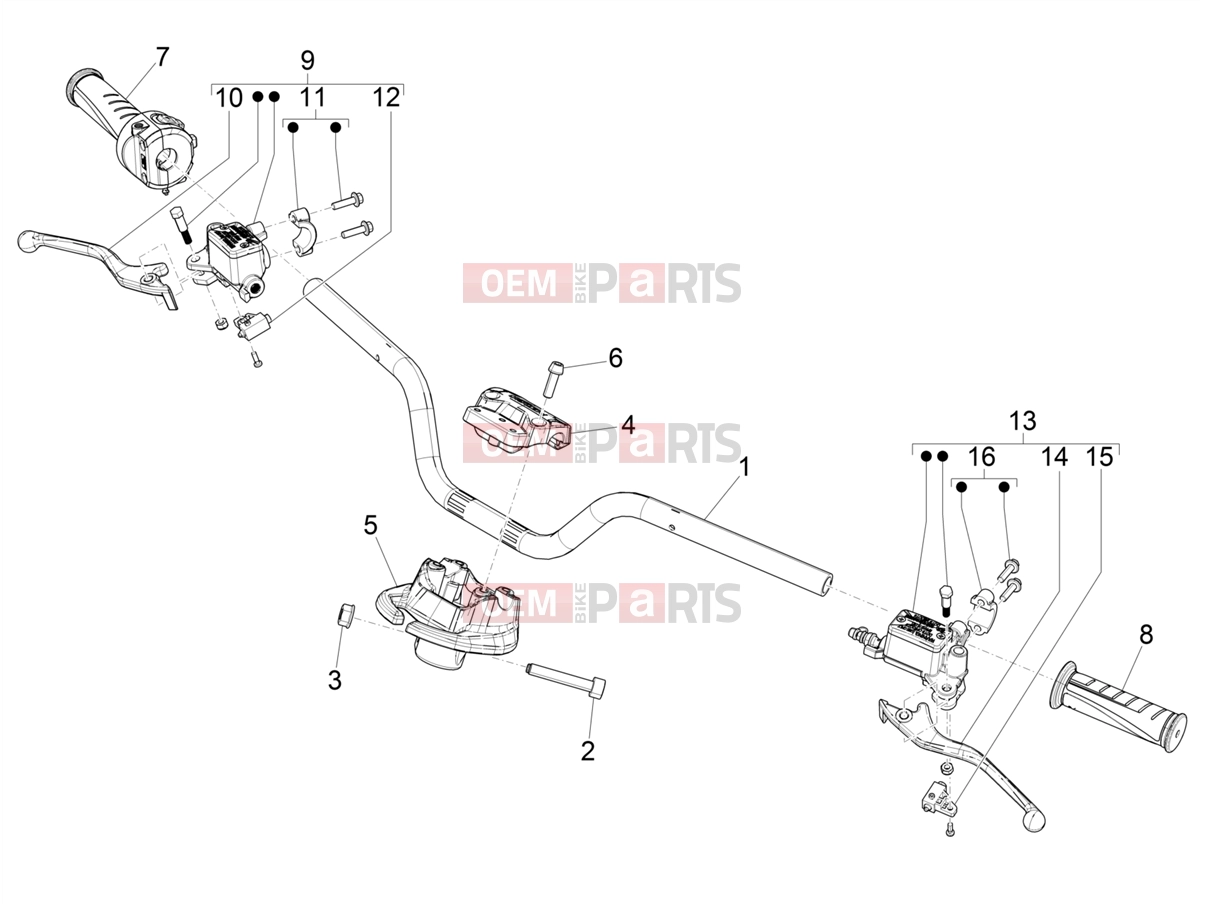 PIAGGIO Piaggio 1 Moped Handlebars/Steering » Handlebars - Master cil.