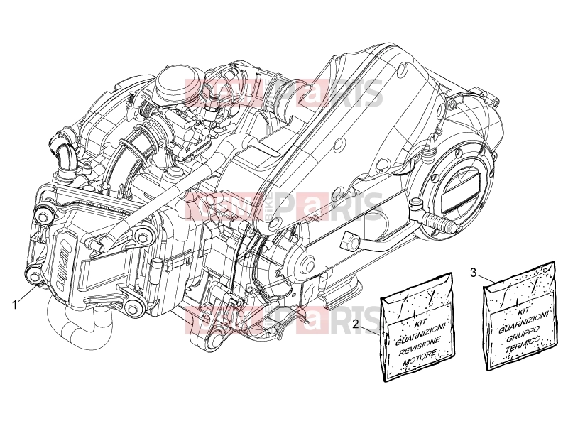 PIAGGIO Typhoon 50 4T 4V (USA / CA) Engine » Engine, assembly