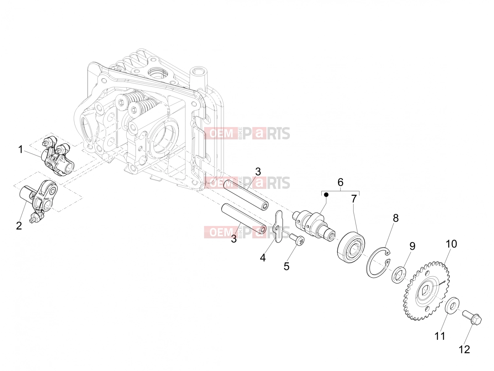 PIAGGIO Zip 50 4T Engine » Rocking levers support unit