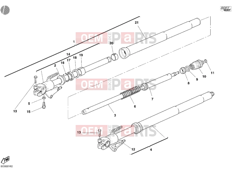 DUCATI 2003 Multistrada 1000 FRONT FORK » FRONT SUSPENSION