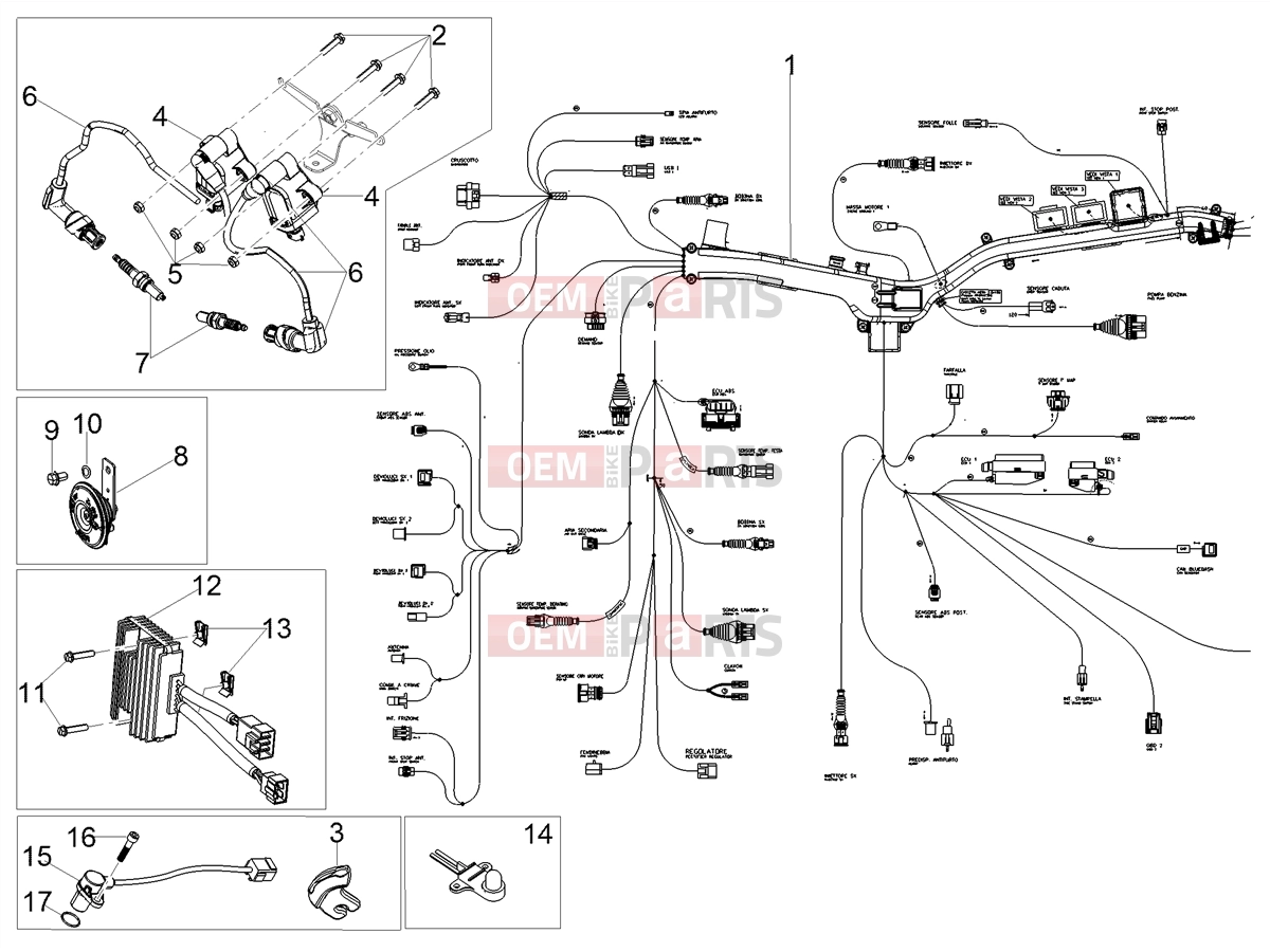 MOTOGUZZI V85 TT Electrical systems » Front electrical system