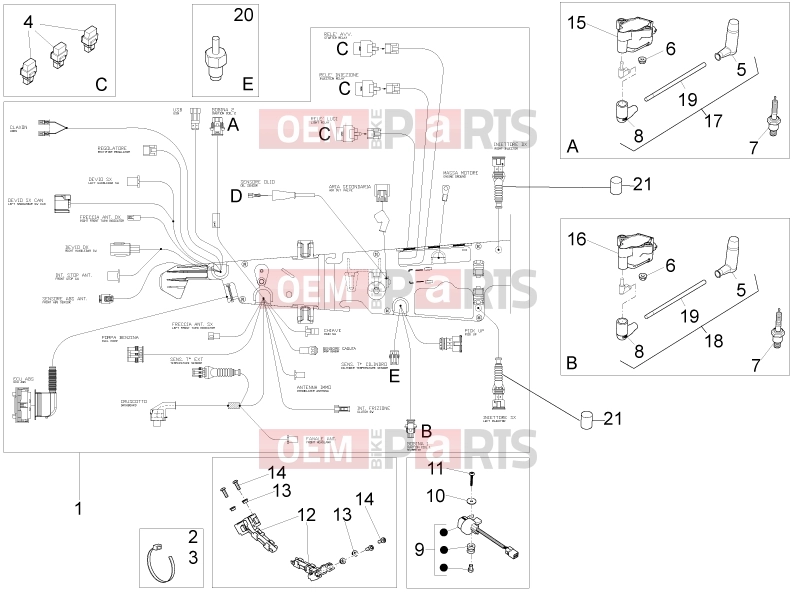 MOTOGUZZI V9 Bobber 850 Electrical systems » Central electrical system