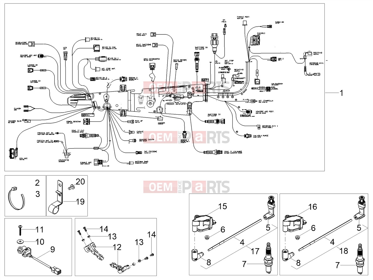 MOTOGUZZI V9 Bobber 850 Electrical systems » Central electrical system