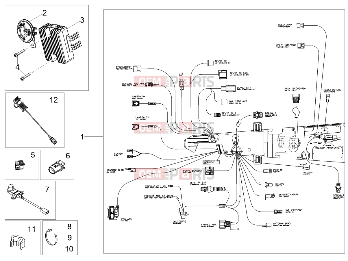 MOTOGUZZI V9 Bobber 850 Electrical systems » Front electrical system