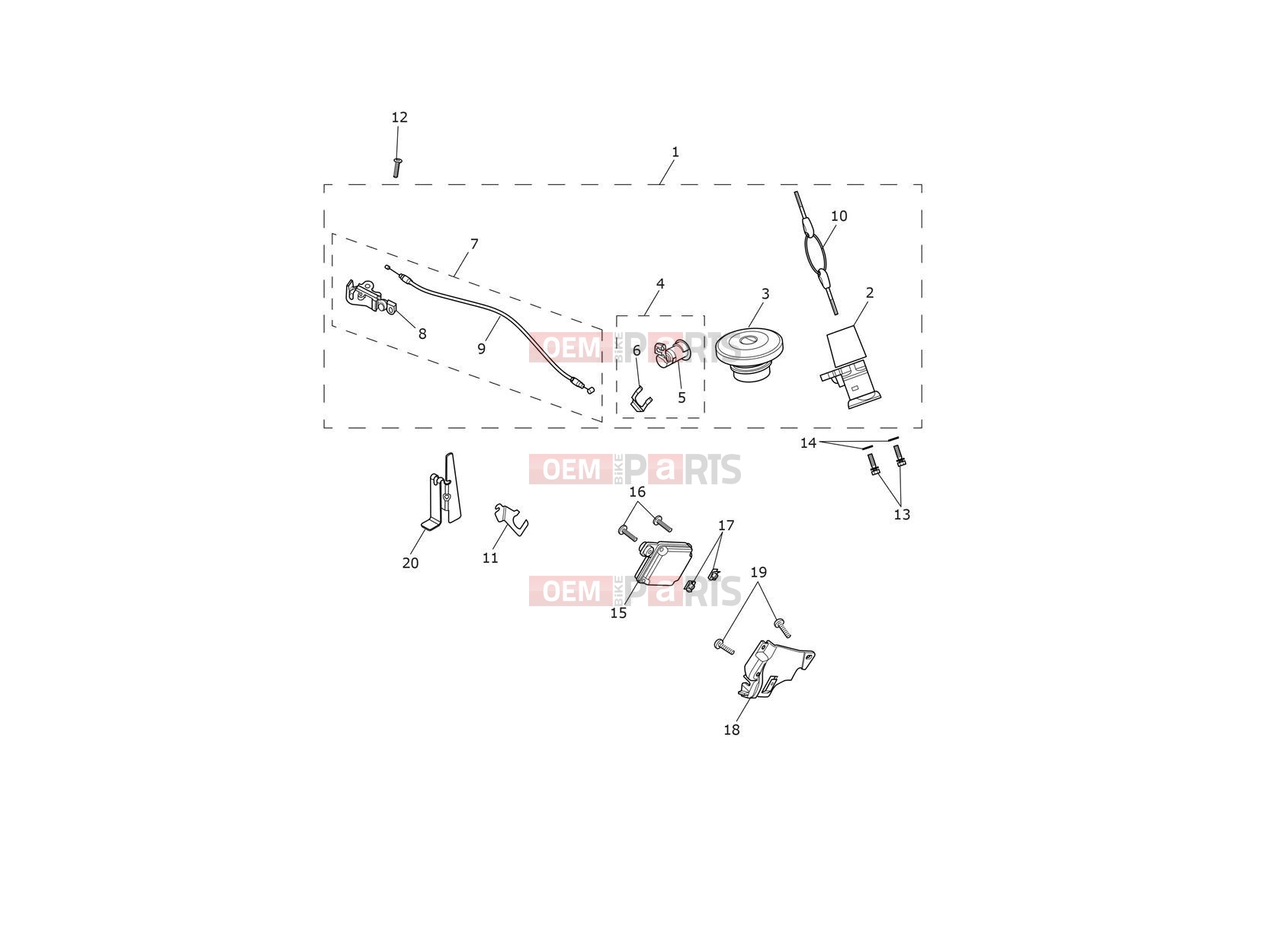 Triumph 2017 THRUXTON Ignition Switch & Lockset