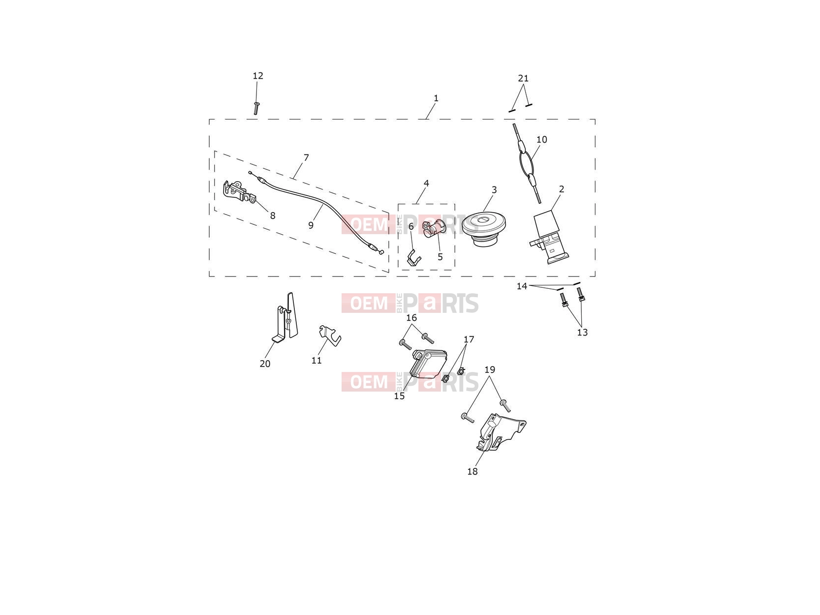 Triumph 2017 THRUXTON R Ignition Switch & Lockset