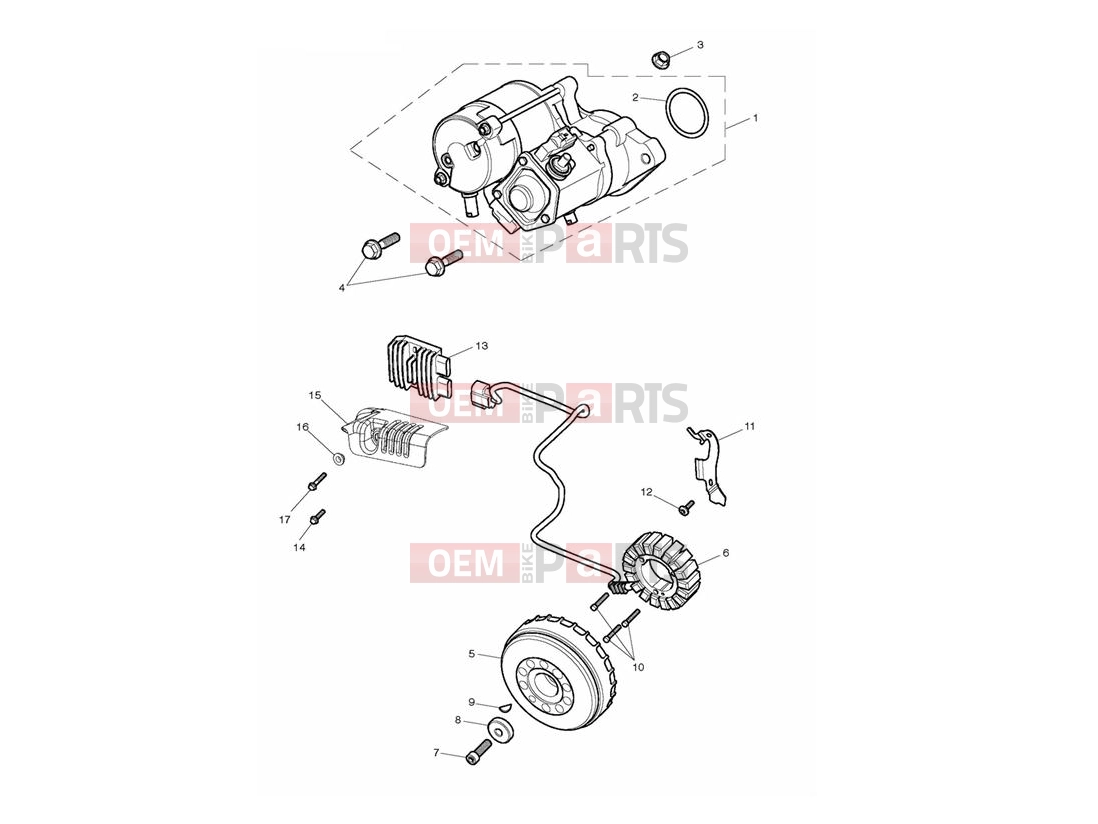 Triumph 2012 THUNDERBIRD STORM Starter & Alternator