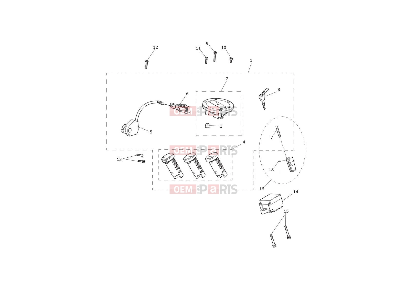 Triumph 2018 TIGER 1200 XCA Ignition Switch & Lock Set