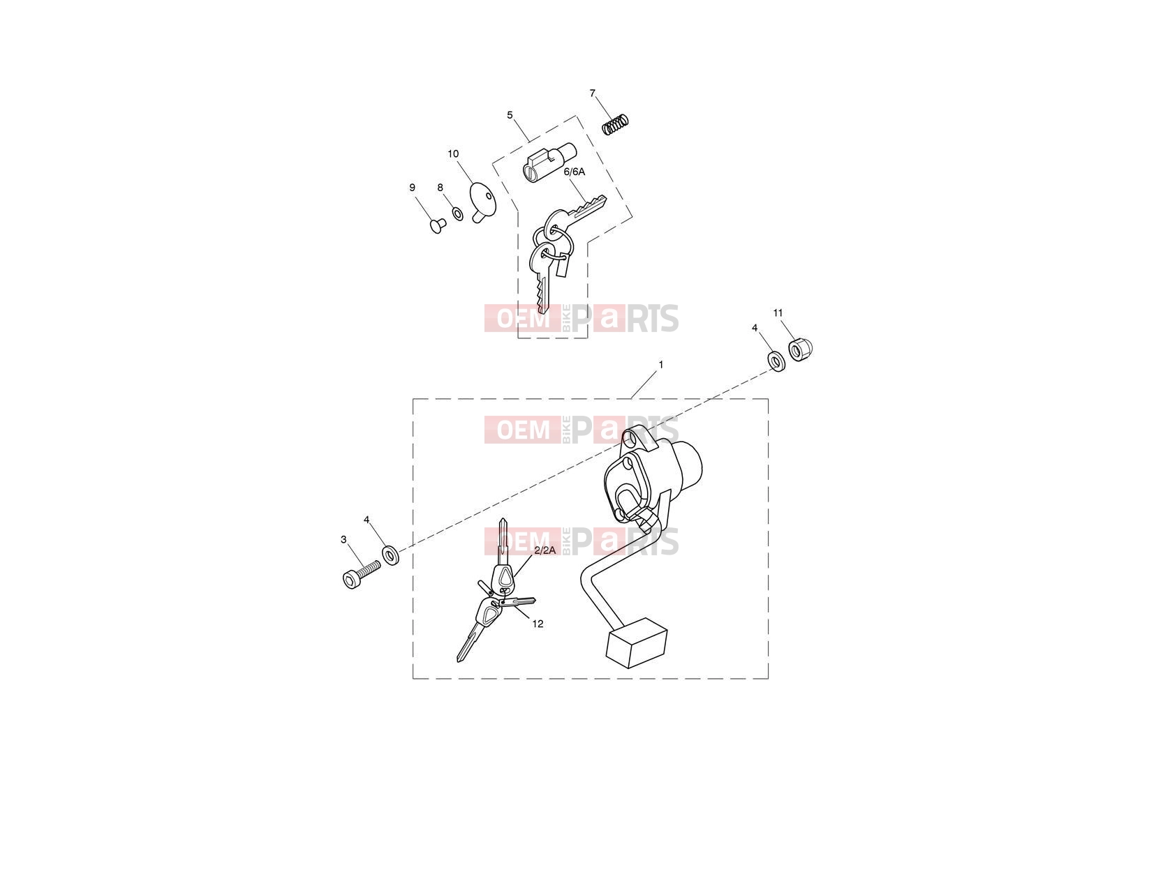 Triumph 2010 SCRAMBLER EFI Ignition Switch & Steering Lock