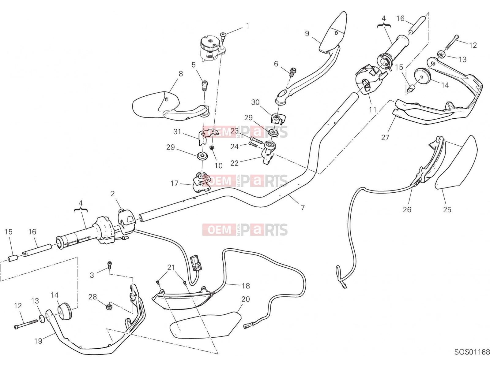 DUCATI 2022 Multistrada V2 HANDLEBAR