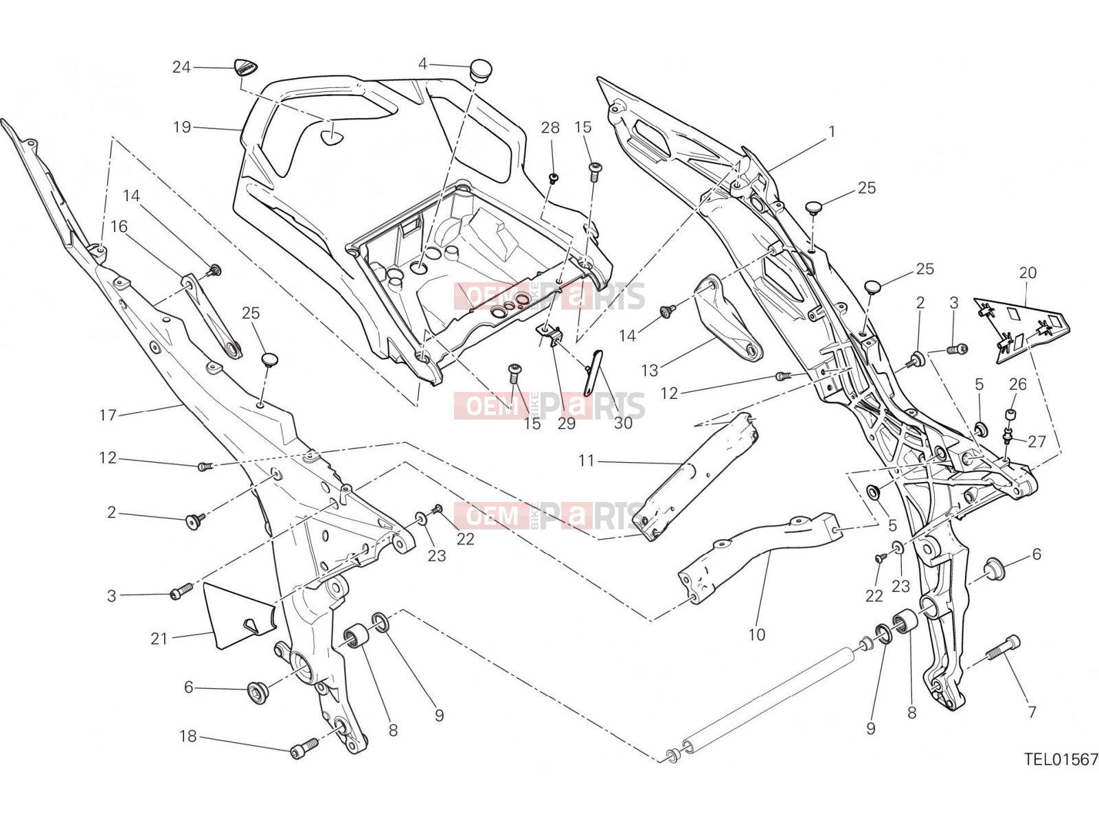 DUCATI 2022 Multistrada V2 S REAR FRAME COMP.