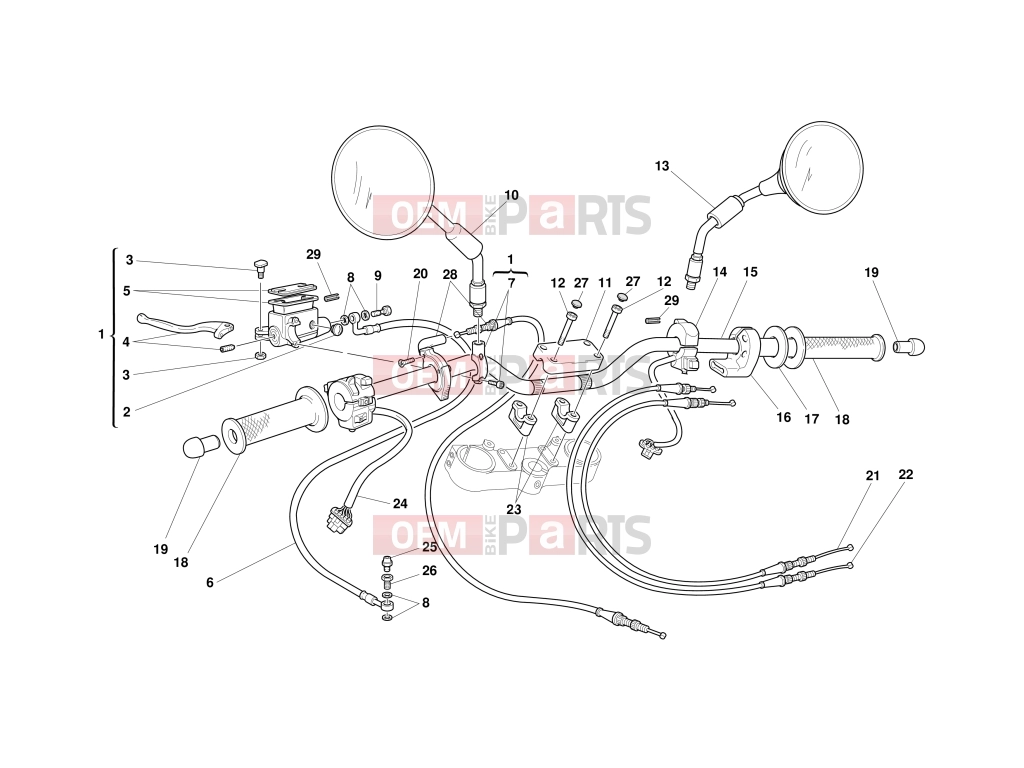 DUCATI 2001 Monster 600 HALF HANDLEBARS