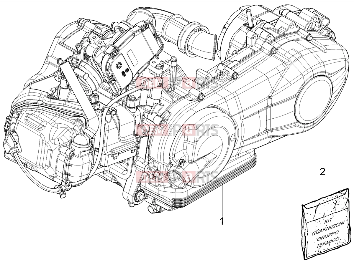 Engine » Engine assembly - Piaggio Liberty 150 E5 2022