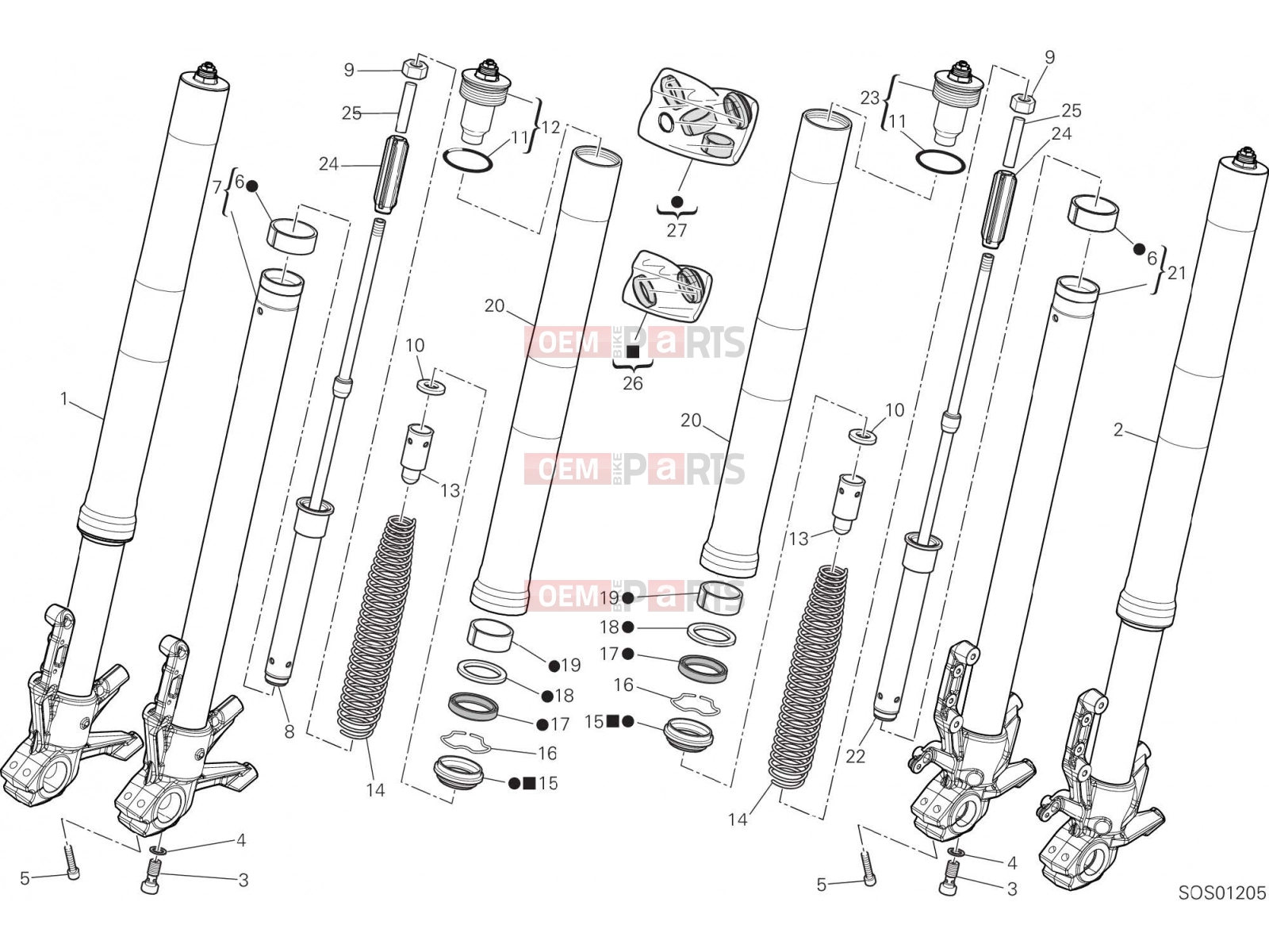 DUCATI 2023 DesertX FRONT FORK
