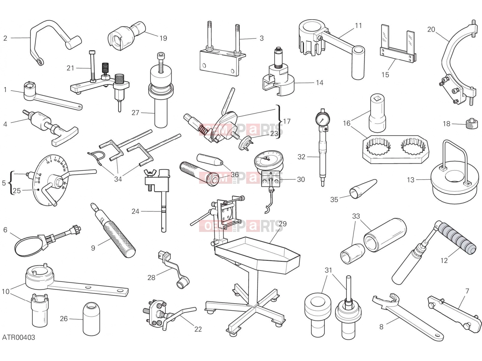 DUCATI 2019 Multistrada 950  WORKSHOP SERVICE TOOLS [MOD:MS950]