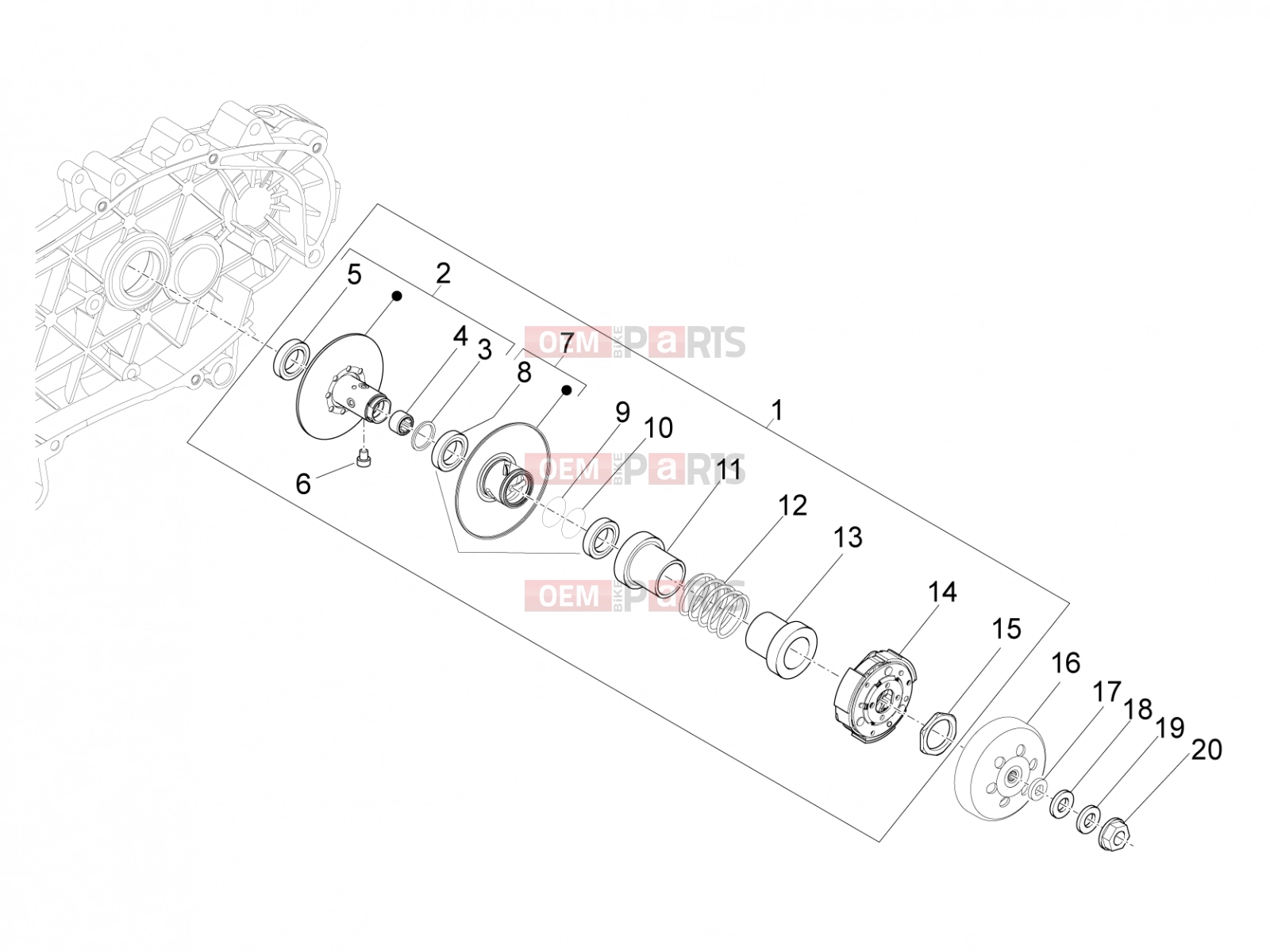 Engine » Driven pulley - Gilera Fuoco 500 LT 2016