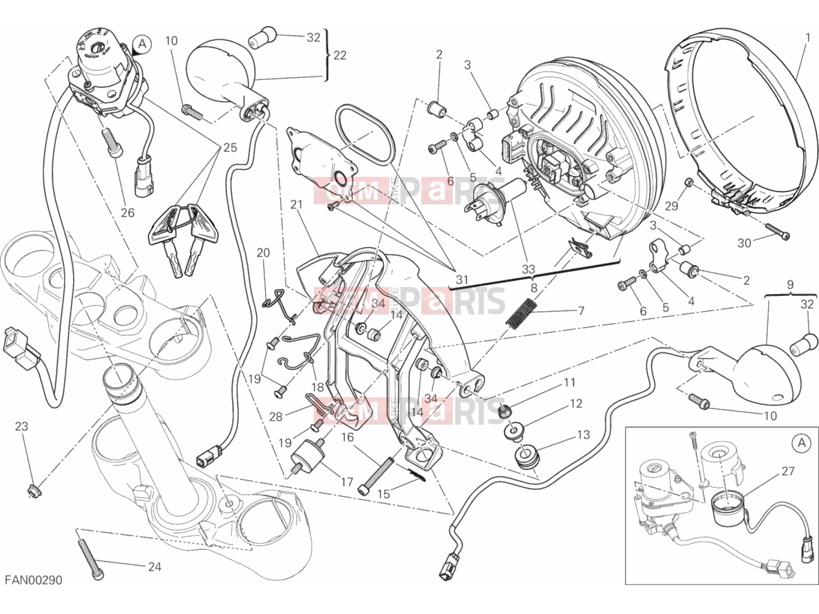 DUCATI 2016 Scrambler Sixty2 HEADLIGHT