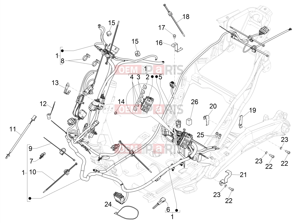 PIAGGIO Piaggio 1 Motorcycle Electrical system » Main cable harness