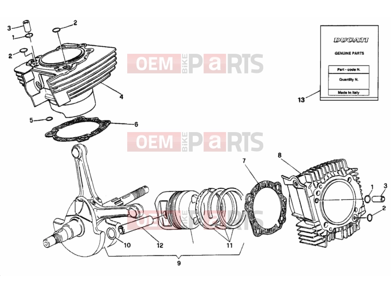 DUCATI 2001 Monster 750 CYLINDER - PISTON » ENGINE CASE