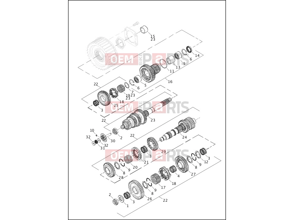 Harley-Davidson 2014 SOFTAIL FAT BOY LO  - FLSTFB TRANSMISSION GEARS