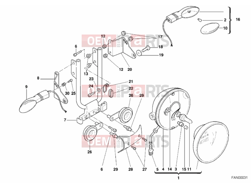 DUCATI 2001 Monster S4 HEADLIGHT » LIGHTING SYSTEM