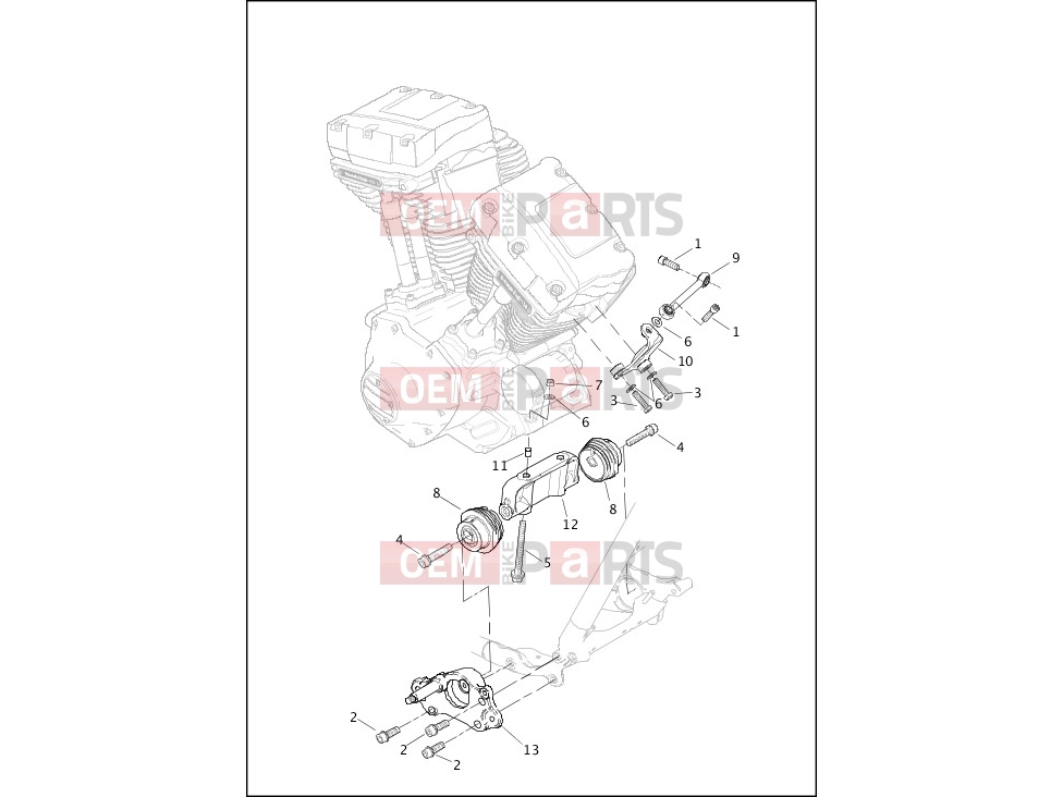 Harley-Davidson 2013 CVO/CUSTOM CVO ULTRA CLASSIC  - FLHTCUSE8 ENGINE MOUNTS & STABILIZER LINK
