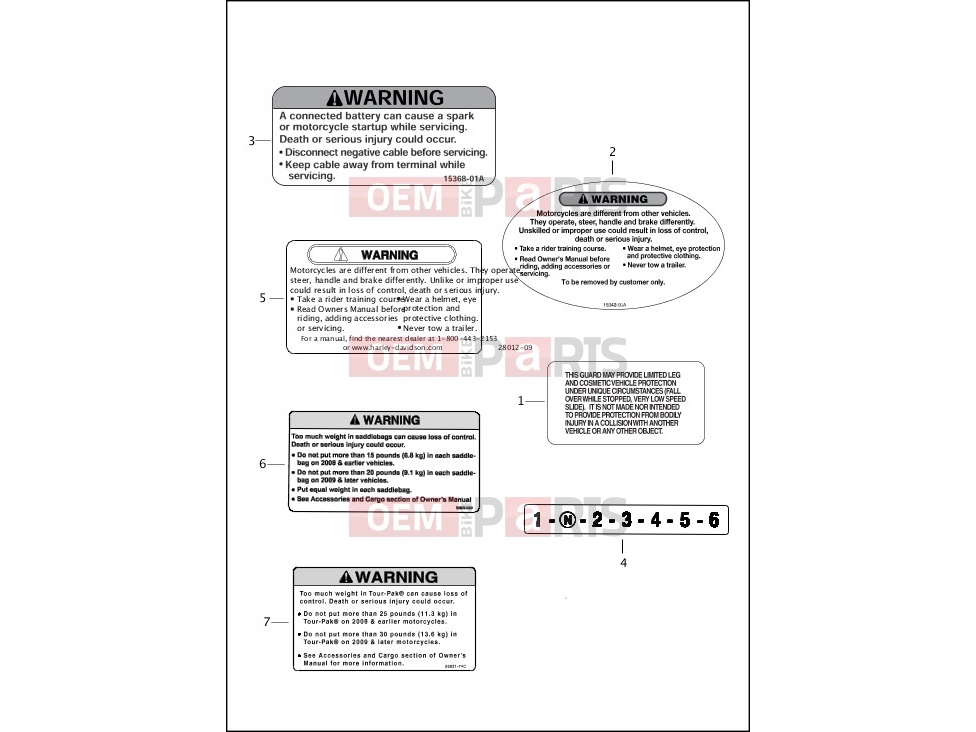 Harley-Davidson 2013 CVO/CUSTOM CVO ULTRA CLASSIC  - FLHTCUSE8 LABELS