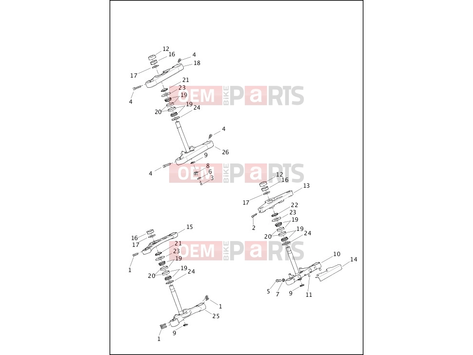 Harley-Davidson 2013 SOFTAIL SOFTAIL STANDARD  - FXST FORK BRACKETS, FRONT - FXS, FXSB & FXST