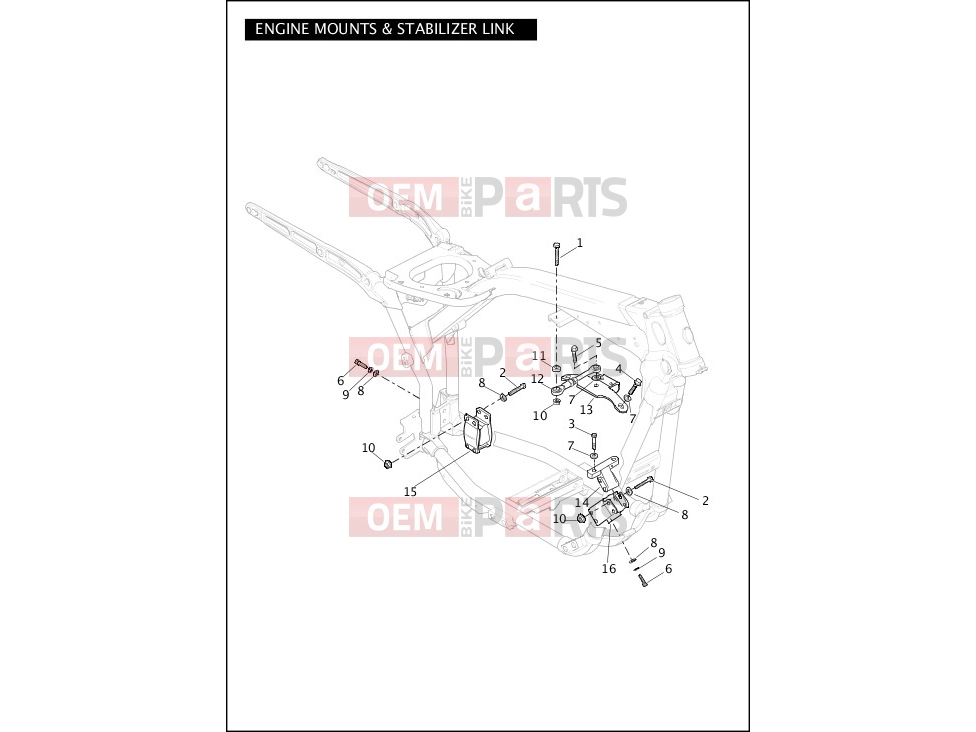 Harley-Davidson 2012 DYNA DYNA WIDE GLIDE  - FXDWG ENGINE MOUNTS & STABILIZER LINK
