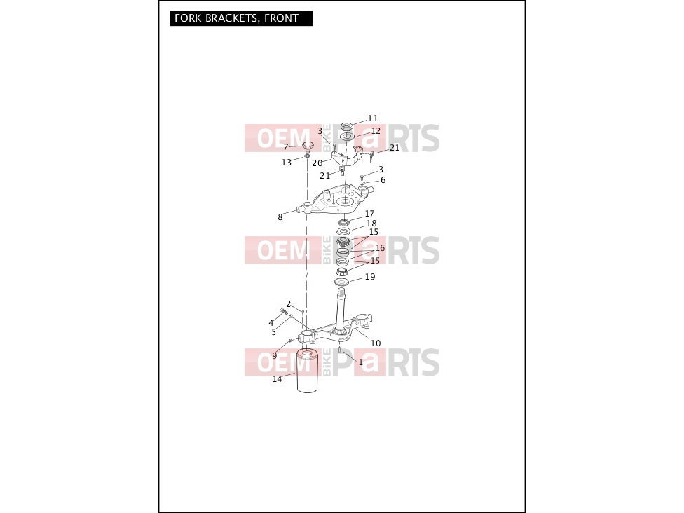Harley-Davidson 2012 TOURING ROAD GLIDE CUSTOM  - FLTRX FORK BRACKETS, FRONT