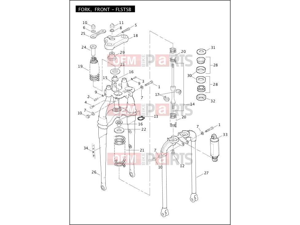 Harley-Davidson 2011 SOFTAIL FAT BOY LO  - FLSTFB FORK, FRONT - FLSTSB