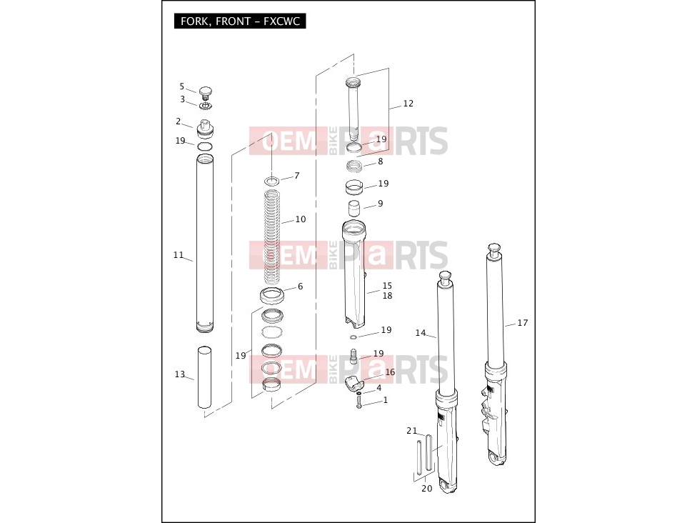 Harley-Davidson 2011 SOFTAIL CROSS BONES  - FLSTSB FORK, FRONT - FXCWC