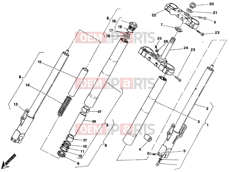 DUCATI 2000 Monster 400 FRONT FORK » FRONT SUSPENSION