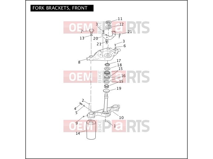 Harley-Davidson 2011 TOURING ULTRA CLASSIC  - FLHTCU 103 FORK BRACKETS, FRONT