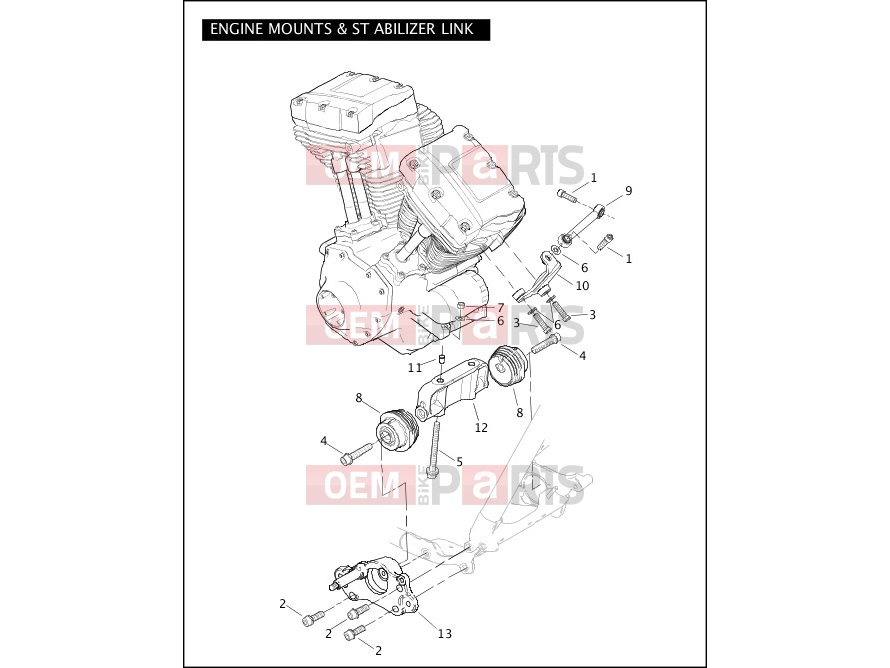 Harley-Davidson 2009 SIDECAR FLHTC SIDECAR  - SIDECAR FOR FLHTC ENGINE MOUNTS & STABILIZER LINK