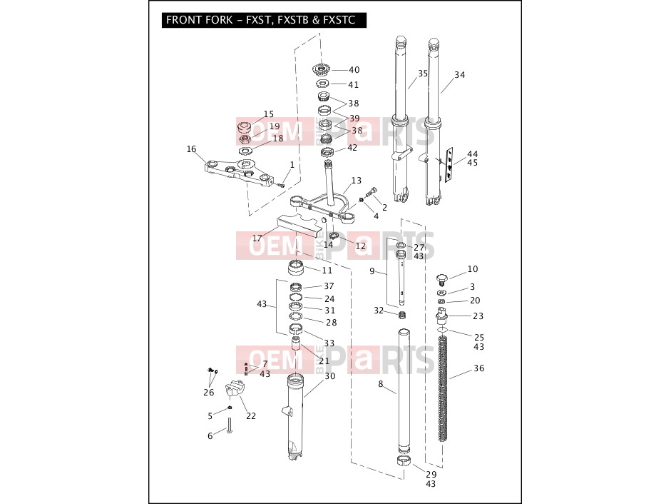 Harley-Davidson 2009 SOFTAIL NIGHT TRAIN  - FXSTB FRONT FORK - FXST, FXSTB & FXSTC