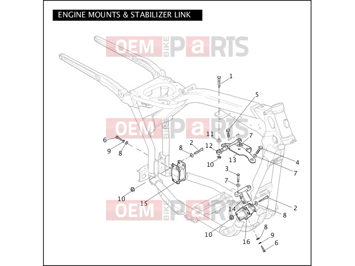 Harley-Davidson 2008 DYNA DYNA SUPER GLIDE CUSTOM  - FXDC ENGINE MOUNTS & STABILIZER LINK
