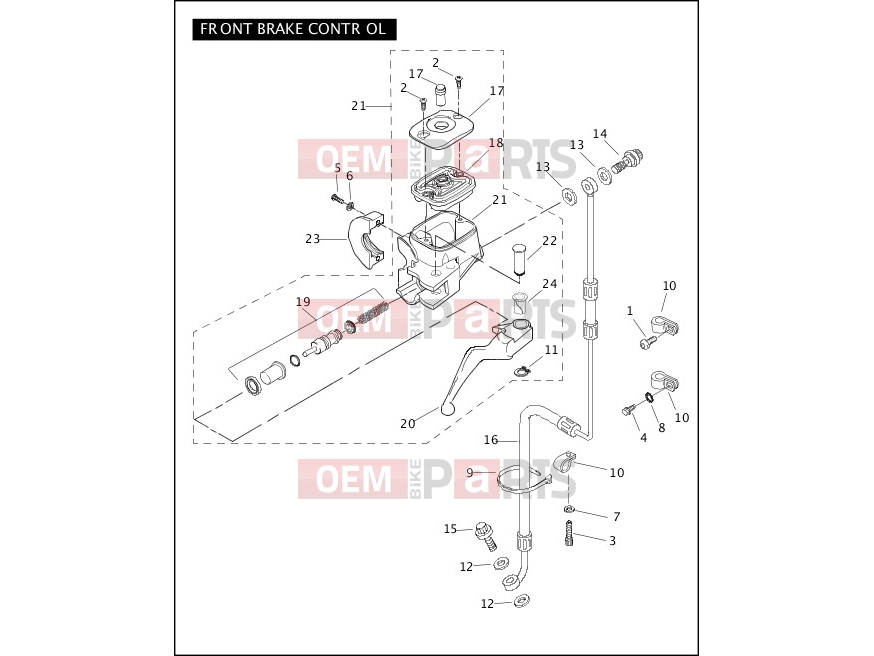 Harley-Davidson 2008 SOFTAIL NIGHT TRAIN  - FXSTB FRONT BRAKE CONTROL