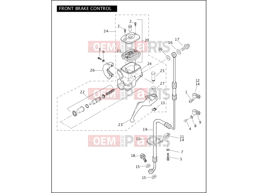 Harley-Davidson 2007 SOFTAIL NIGHT TRAIN  - FXSTB FRONT BRAKE CONTROL
