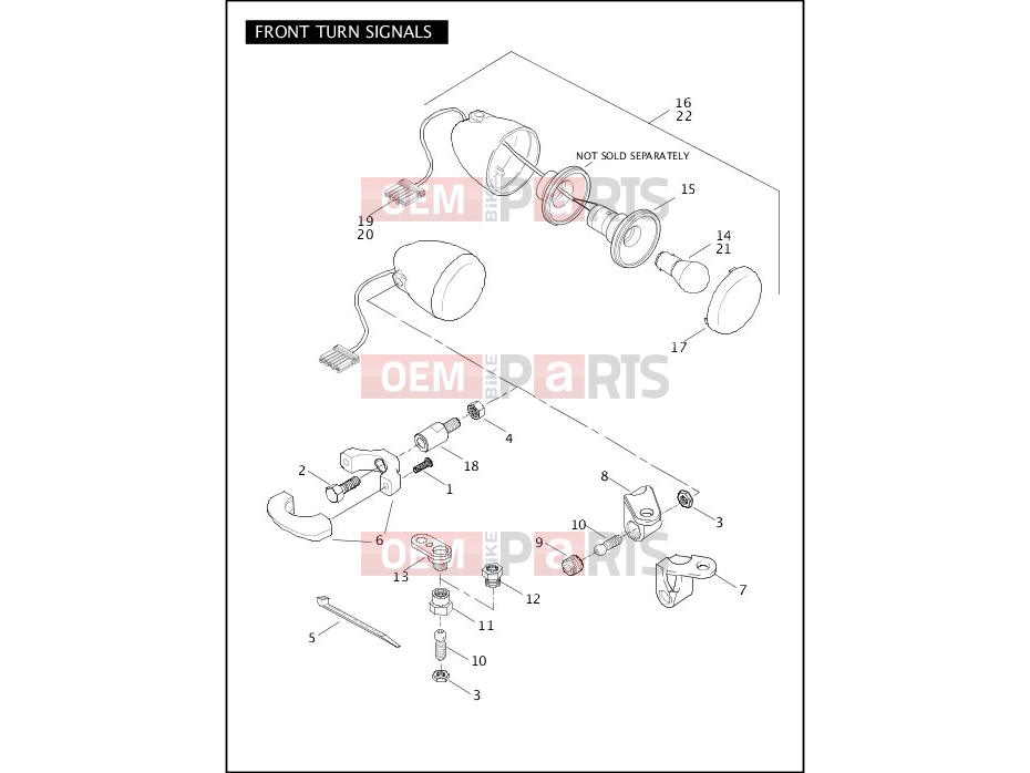 FRONT TURN SIGNALS - Harley-Davidson SOFTAIL DEUCE - FXSTD 2007