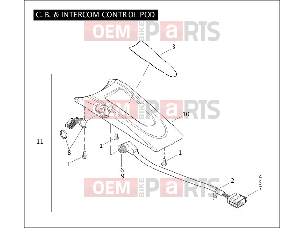 Harley-Davidson 2007 TOURING ELECTRA GLIDE STANDARD  - FLHT C.B. & INTERCOM CONTROL POD