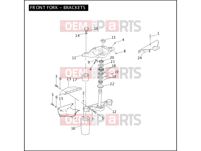 FRONT FORK - BRACKETS - Harley-Davidson ELECTRA GLIDE CLASSIC - FLHTC 2007
